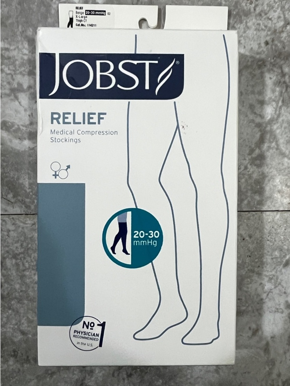 JOBST Relief Thigh High, Dot Band, Closed Toe 20-30 Nude Beige X-Large